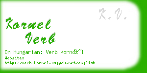kornel verb business card